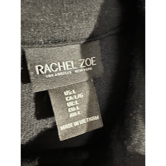 Rachel Zoe Blazer Jacket Womens Black Large Knit Button Stretch Classic Minimal - Picture 2 of 7